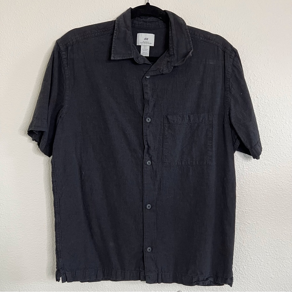 H&M linen button up polo